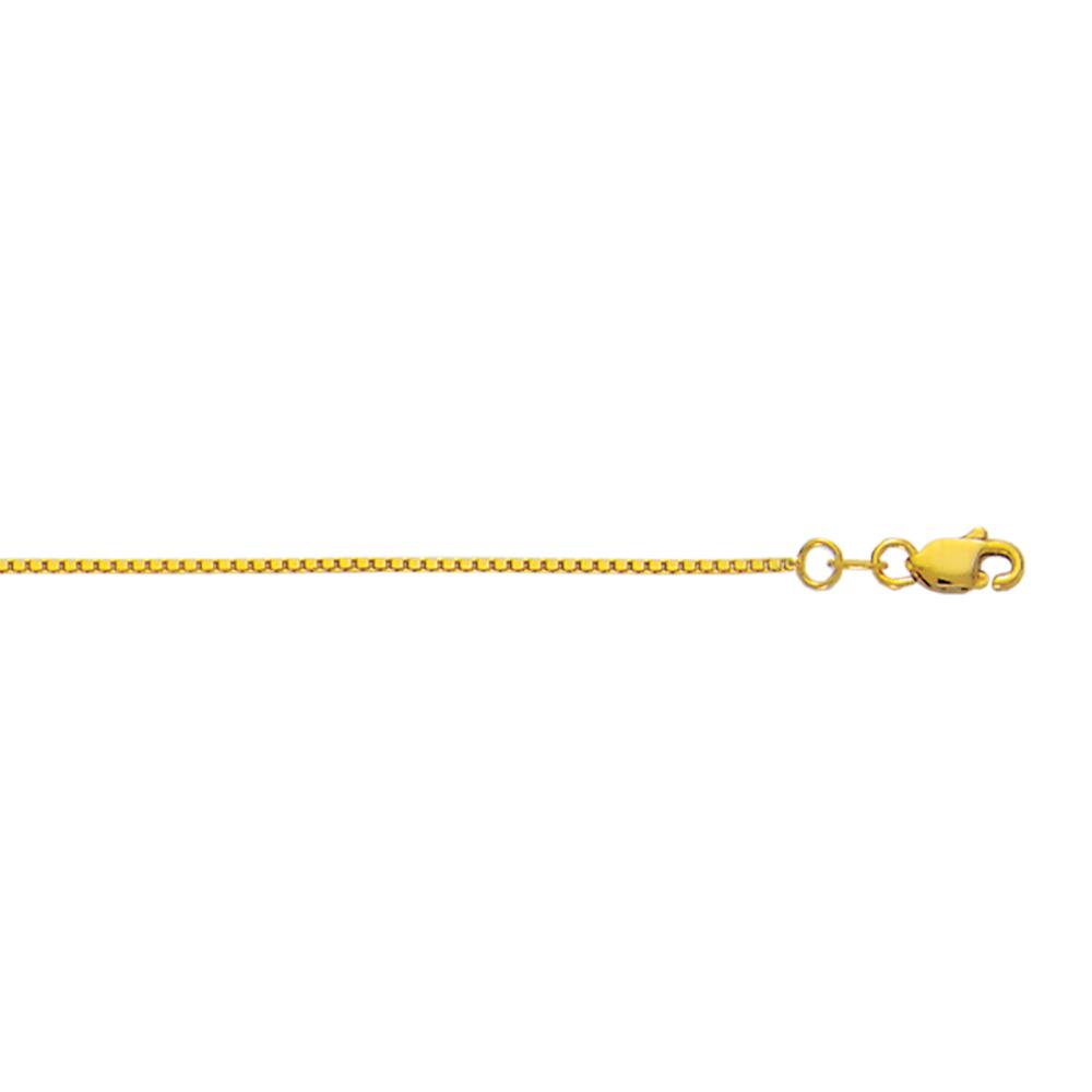 10K Gold 0.94mm Classic Box Chain Necklace for Men & Women - Durable Thin Gold Chain for Everyday Wear, Layering & Gifts