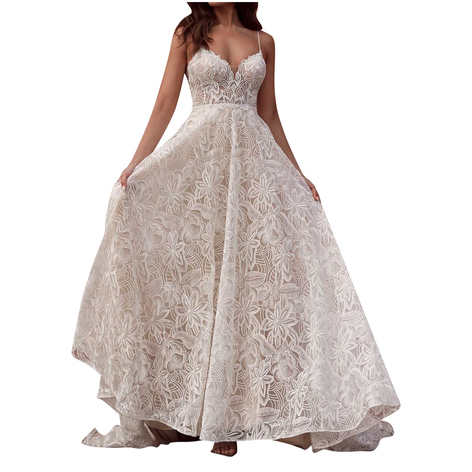 Elegant White Lace Long Sleeve V-Neck Mermaid Wedding Dress for Bride - Perfect for Evening Parties, Bridal Showers & Formal Occasions