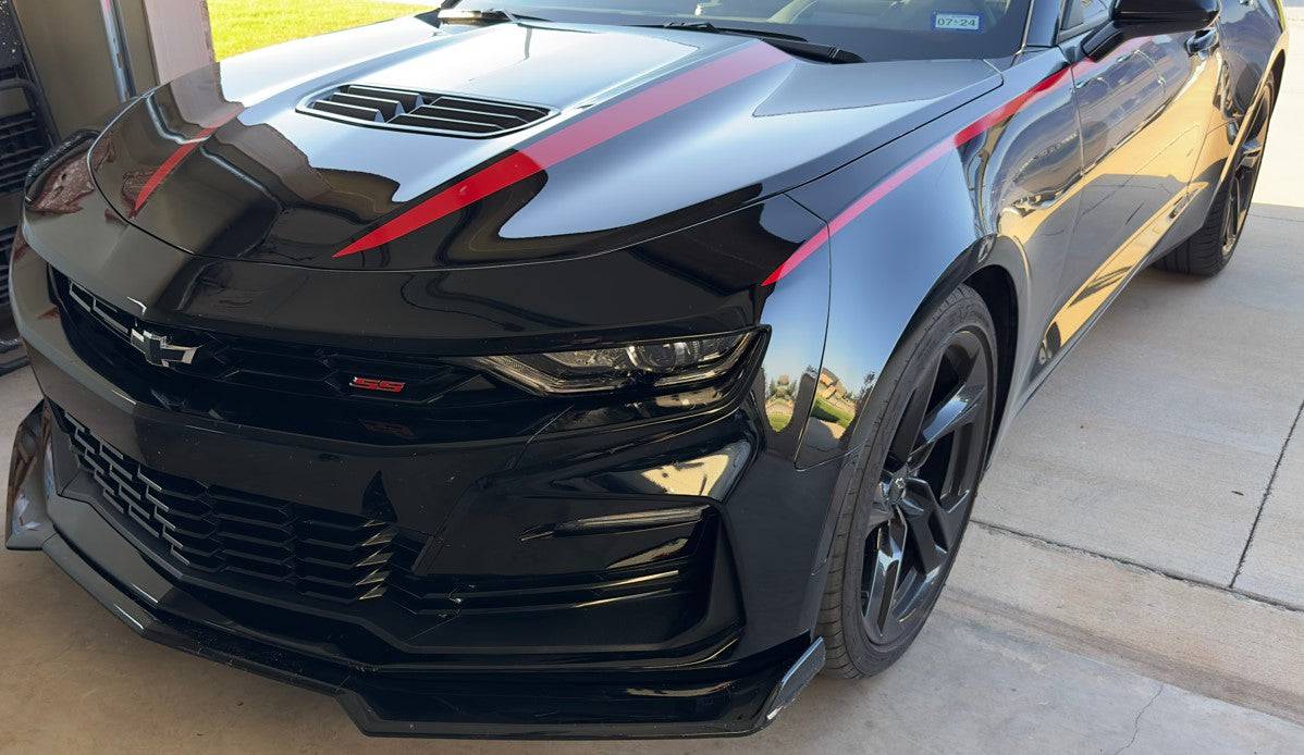 2016-2023 Chevrolet Camaro Front Bumper Lip - ABS Glossy Black 3-Piece Set for LT/LS/RS/SS/1LE Models | Aggressive Styling Upgrade for Street & Track Performance