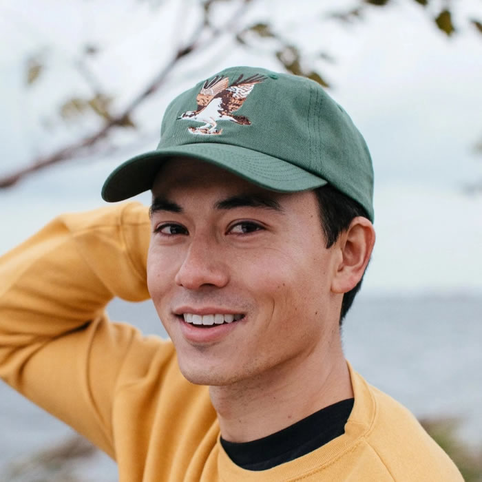 Bird Collective Osprey Hat - Stylish Pine Green Outdoor Cap for Bird Watching, Hiking & Nature Adventures | Unisex Sun Protection Headwear