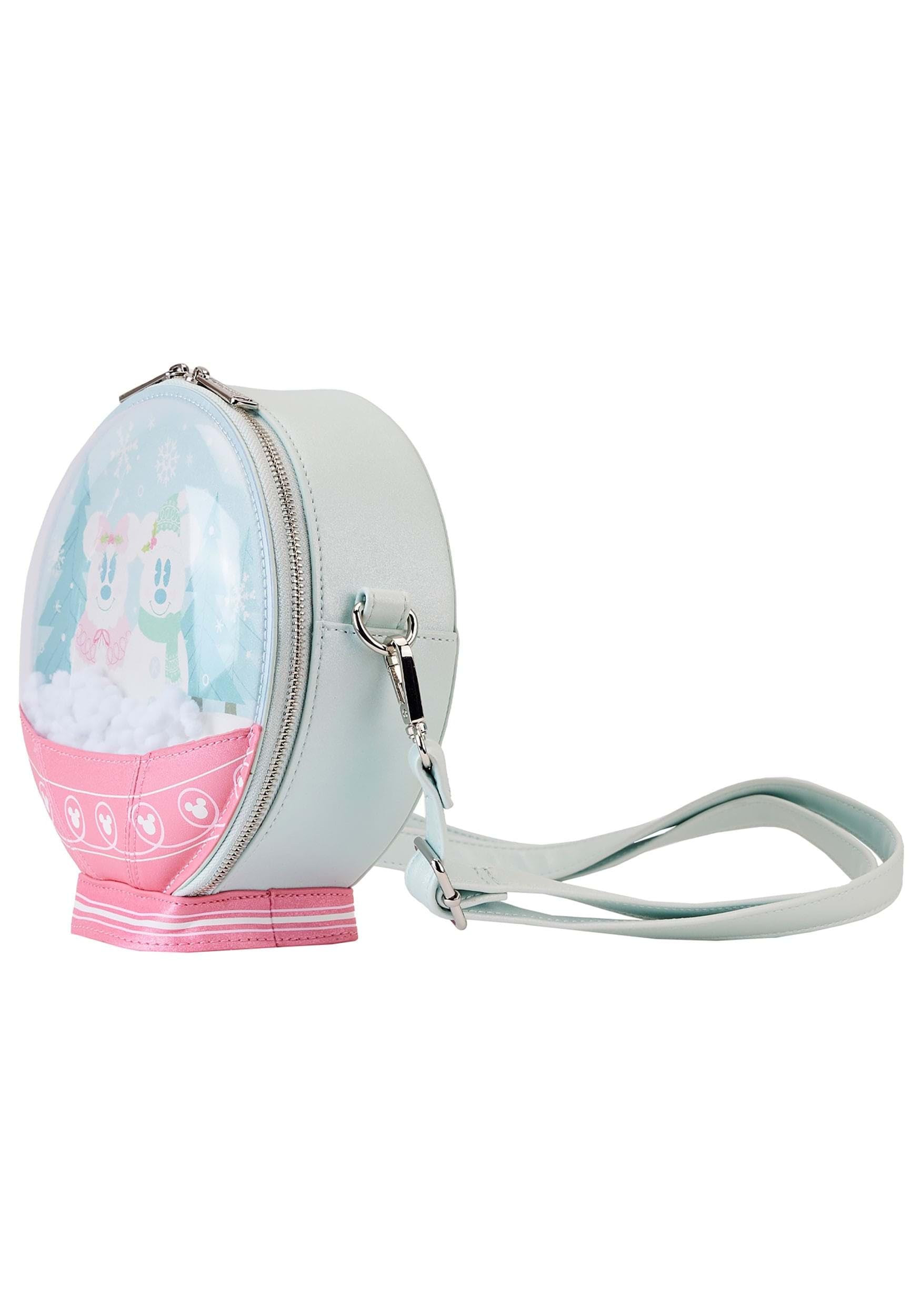 Loungefly Disney Mickey and Friends Winter Snowglobe Crossbody Bag - Cute Mini Backpack Purse for Women & Girls - Perfect for Holidays, Christmas Gifts, and Disney Park Visits
