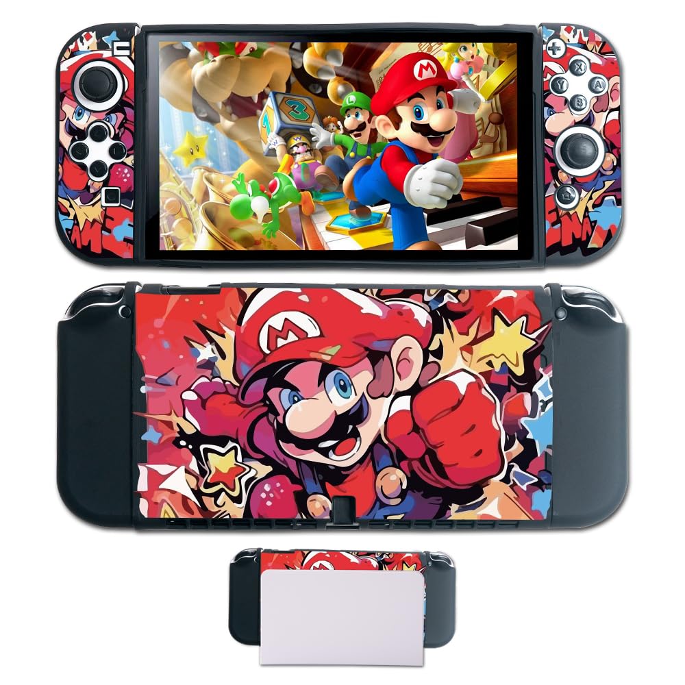 PERFECTSIGHT Protective Case for Nintendo Switch OLED - Durable TPU Cover for Girls, Boys & Kids - Dockable Kawaii Cute Design - Compatible with Nintendo Switch OLED - Perfect for Gaming, Travel & Home Entertainment