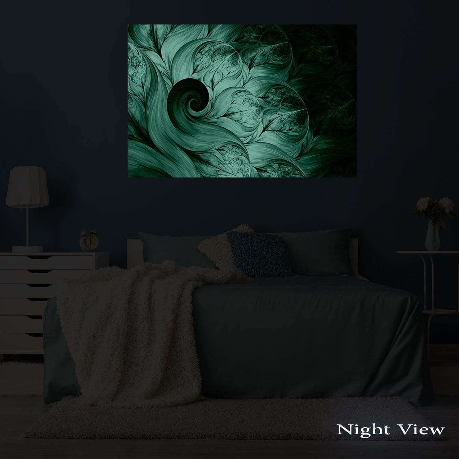 Startonight Luminous Canvas Wall Art - Abstract Red & White Light Painting, Large Modern Artwork (32