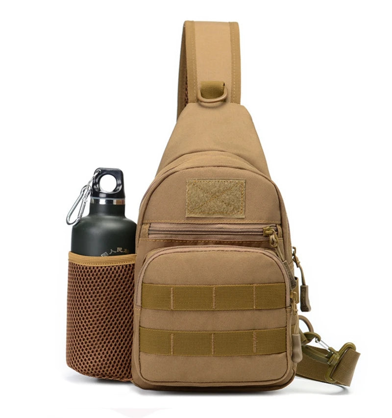 Portable Hiking & Travel Sling Shoulder Bag - MOLLE Chest Pack for Men - Outdoor Sports Bottle Pouch - Camping Hunting Fishing Backpack - Perfect for Hiking, Travel & Outdoor Adventures