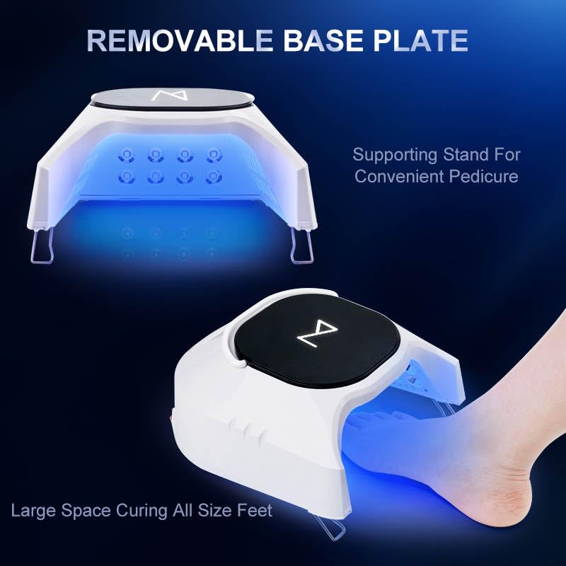 GlowPro Professional 86W Wireless UV LED Nail Lamp - Rechargeable Cordless Nail Dryer for Gel Polish, Manicure & Pedicure | Fast Curing, Portable Design (Black/White) - Perfect for Home Salons, Travel & Professional Nail Artists
