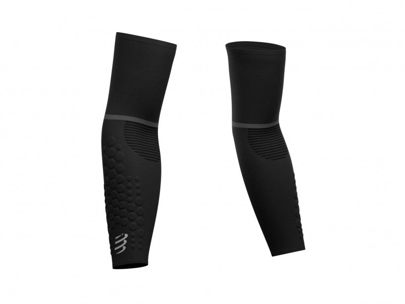 Compressport Unisex Arm Force Ultralight Running Arm Sleeves - Black | UV Protection & Muscle Support for Marathon, Cycling & Outdoor Sports