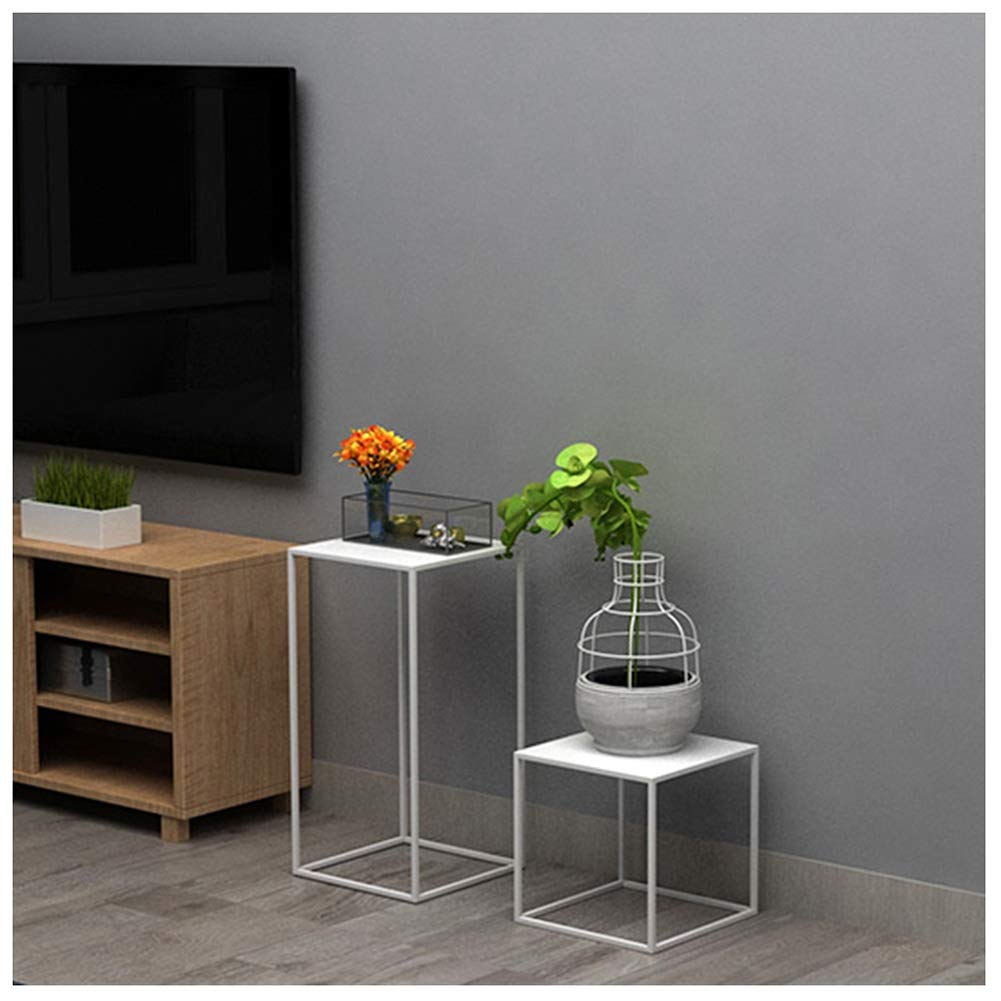 Modern 3-Tier Flower Pot Stand - White Multi-Functional Plant Shelf for Indoor/Outdoor Use - Sturdy Floor-Standing Plant Holder for Home Decor, Balcony & Garden - 3-Piece Set with Simple Design (White)