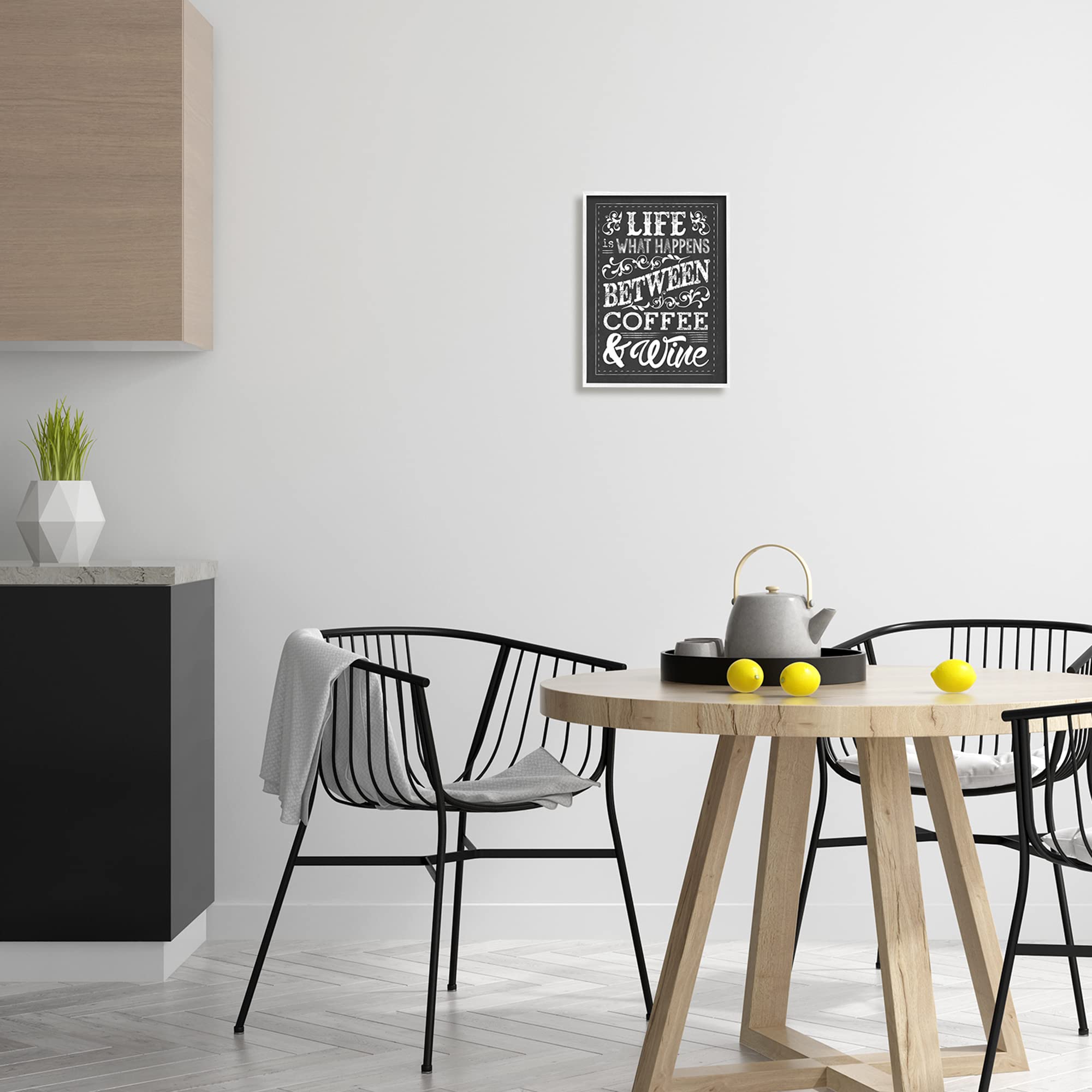 Stupell Industries 'Life Between Coffee and Wine' Chalkboard Wall Art - Designed by Melody Hogan - Perfect for Kitchen, Dining Room & Home Bar Decor