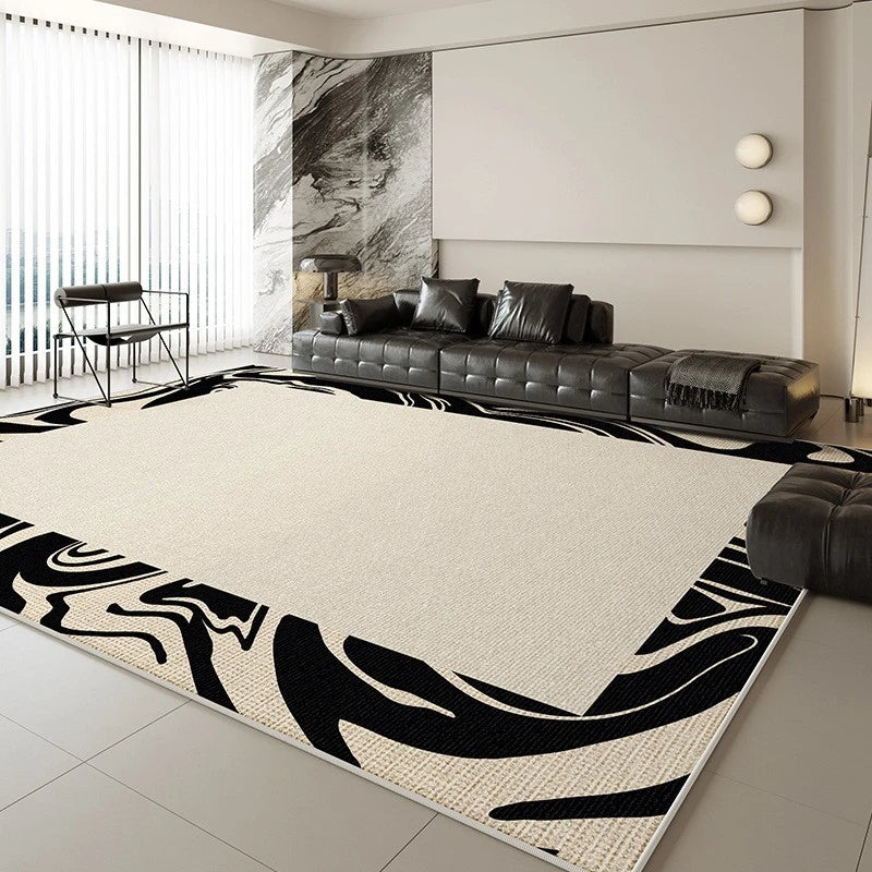 Kori Velvet Geometric Waterproof Antibacterial Area Rug - Soft Non-Slip Washable Carpet for Living Room, Bedroom, Nursery & Office