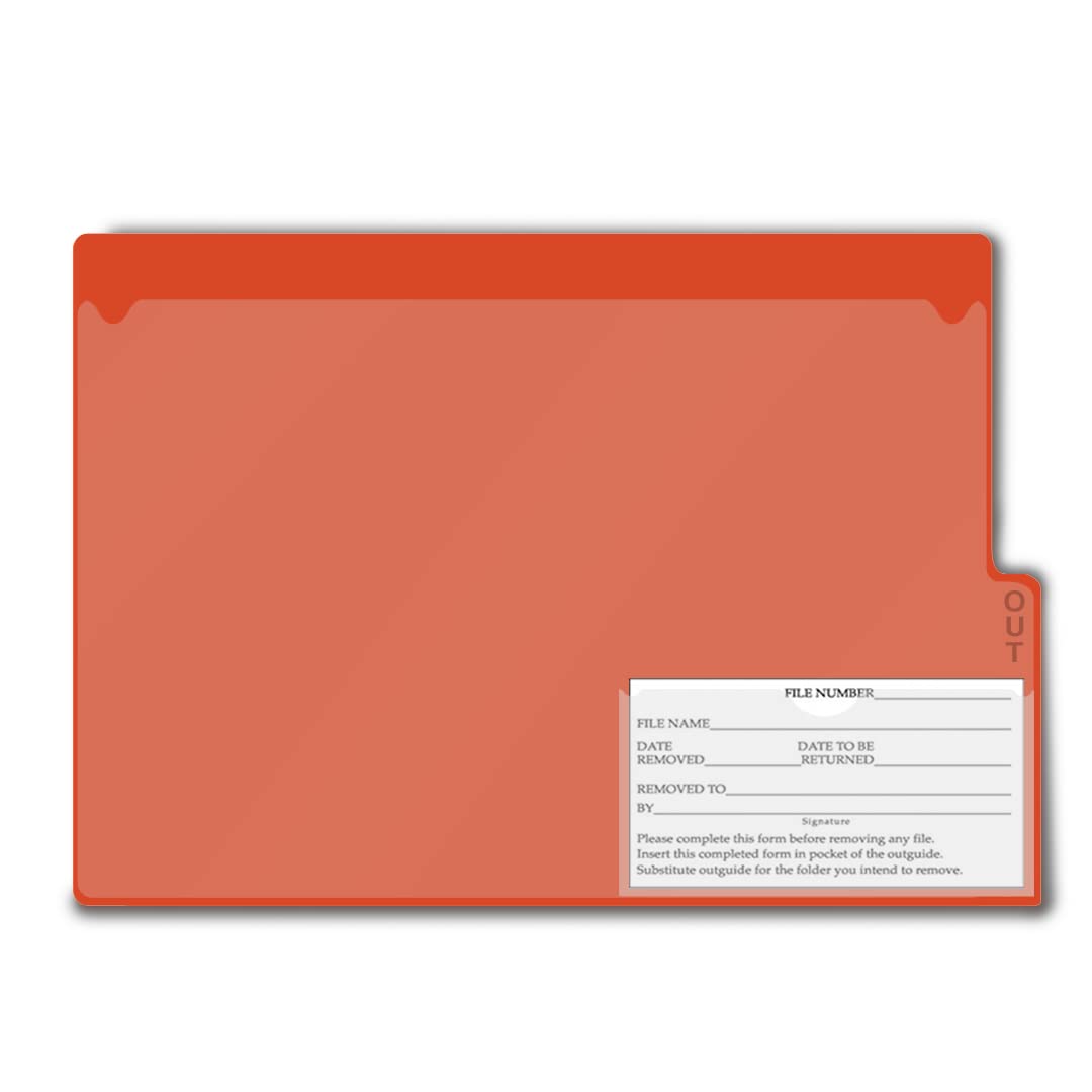 Vinyl File Folders with Front Pocket & Out Slip Pocket - Letter Short Size 9-1/8