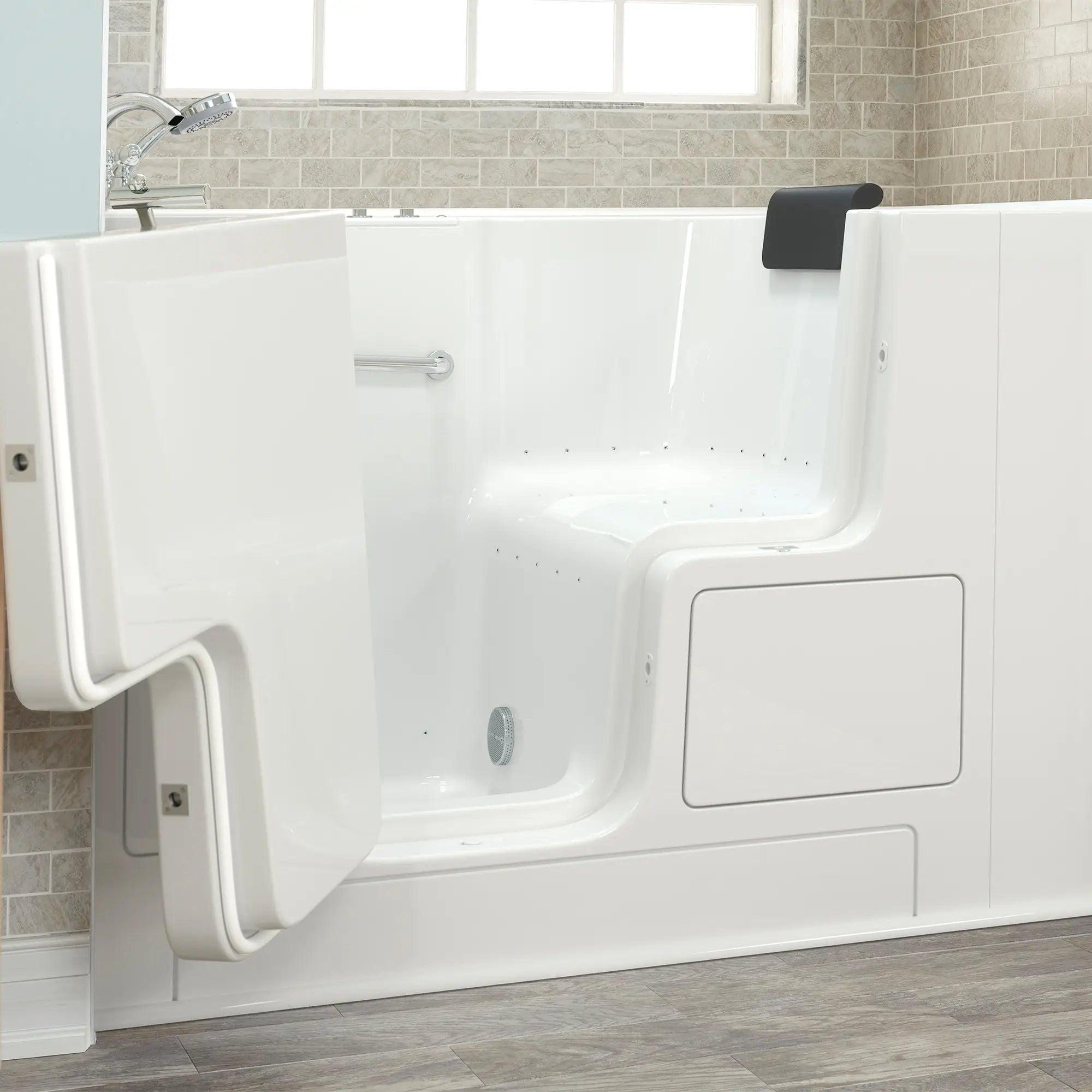 Premium 32 x 52 Inch Gelcoat Walk-In Bathtub with Air Spa System - Left Hand Drain & Faucet - Ideal for Elderly & Mobility Impaired - Relaxing Hydrotherapy at Home