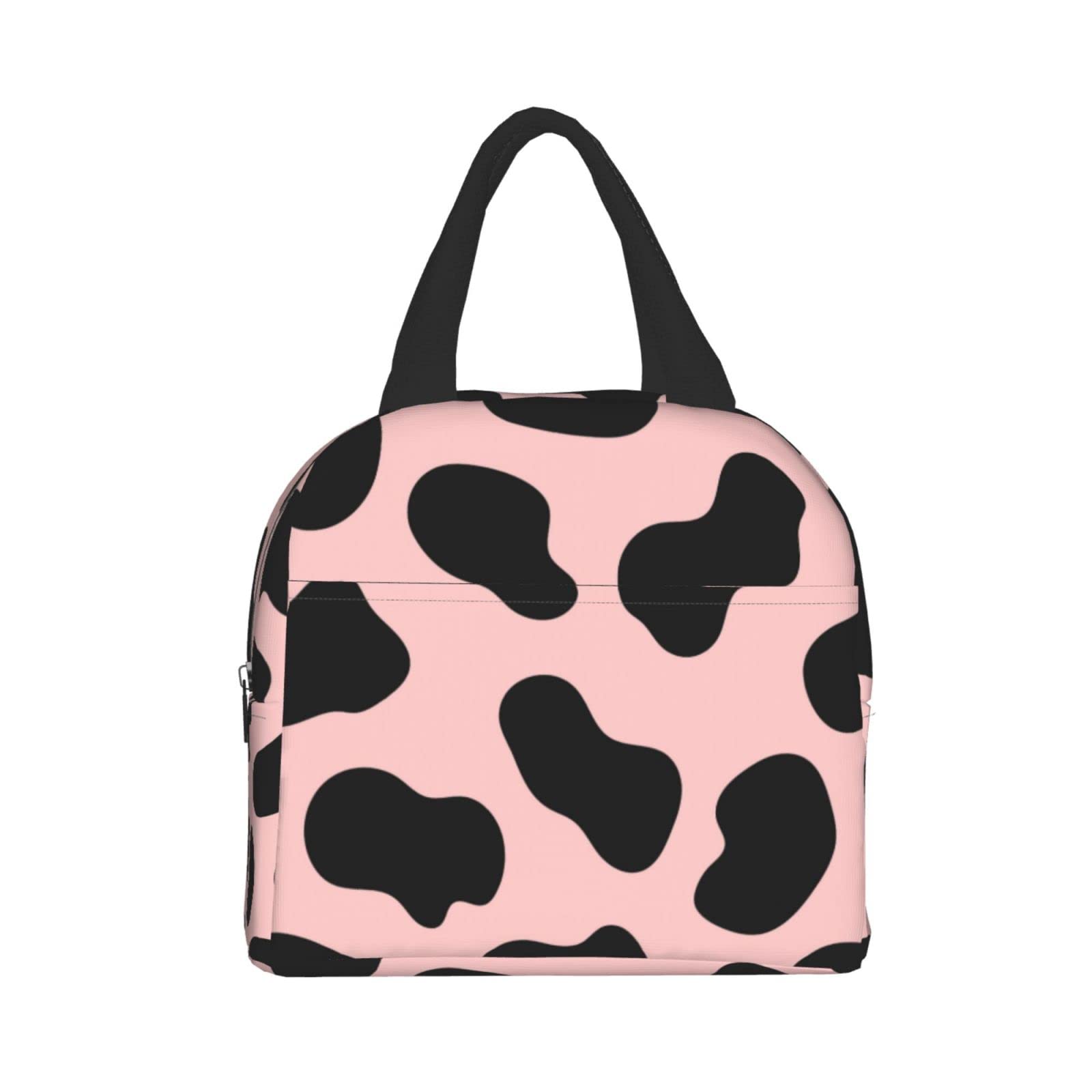 Insulated Lunch Bag for Work & Travel - Reusable Cute Cow Design Portable Meal Container for Men & Women - Perfect for Office, School, Picnic & Outdoor Activities