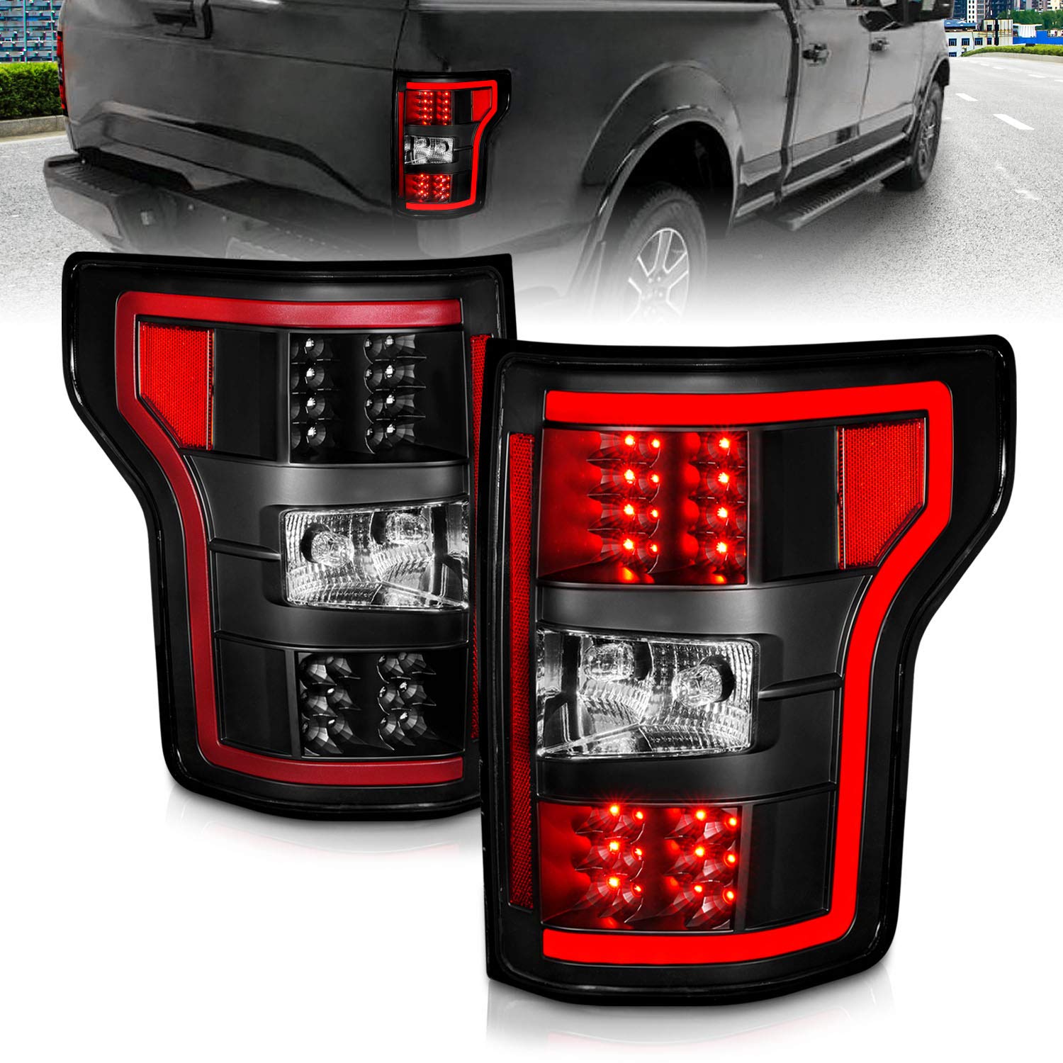 2018-2020 Ford F150 LED Tail Lights - AmeriLite LED Tube Light Bar Brake Lamps with Turn Signal Replacement Assembly Set (Driver & Passenger Side) - Perfect for Off-Roading, Night Driving & Truck Customization