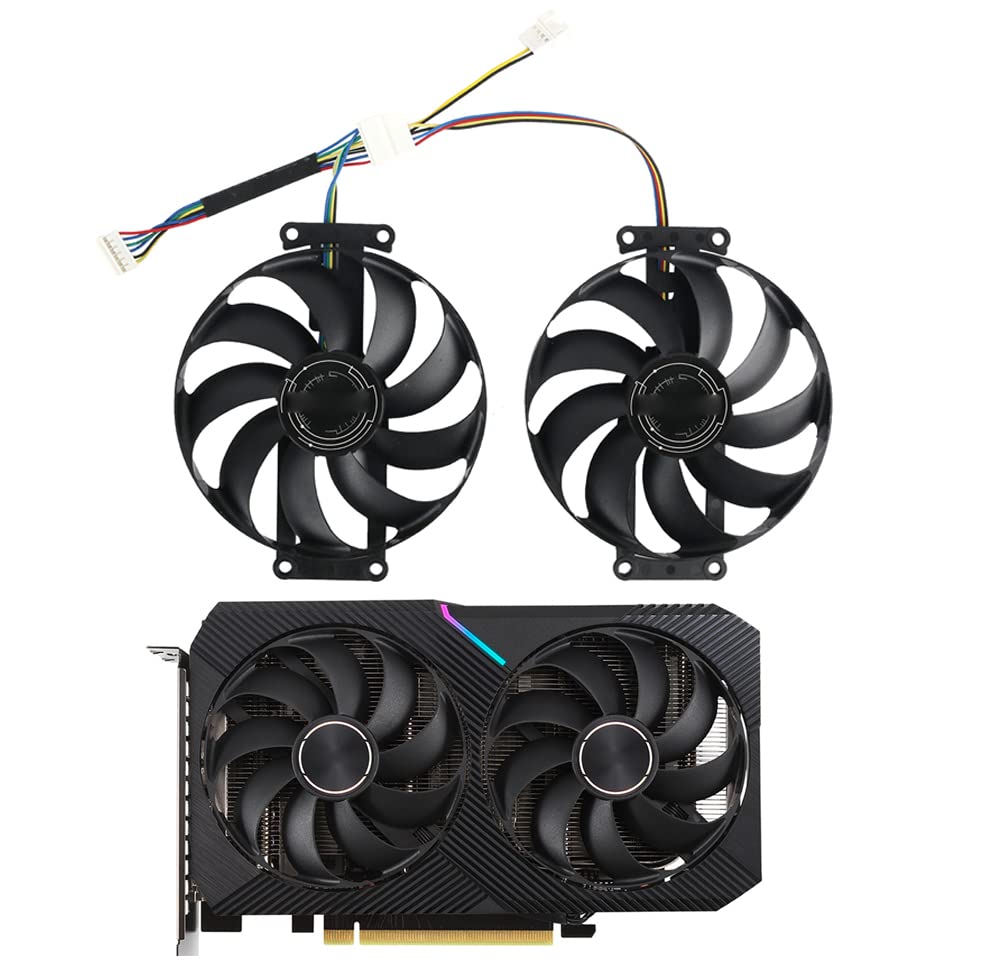 High-Performance inRobert GTX 1650 1660s Cooling Fan Replacement for ASUS Dual RTX 2060 2070 3060 Ti Mini Graphics Cards - Ideal for Gaming PCs & Workstations