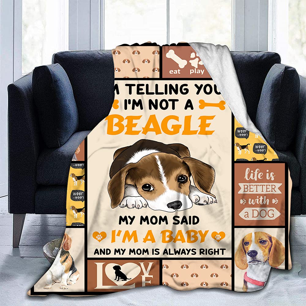Cute Beagle Dog Fleece Blanket - Soft & Cozy for Bed, Sofa - 59x79