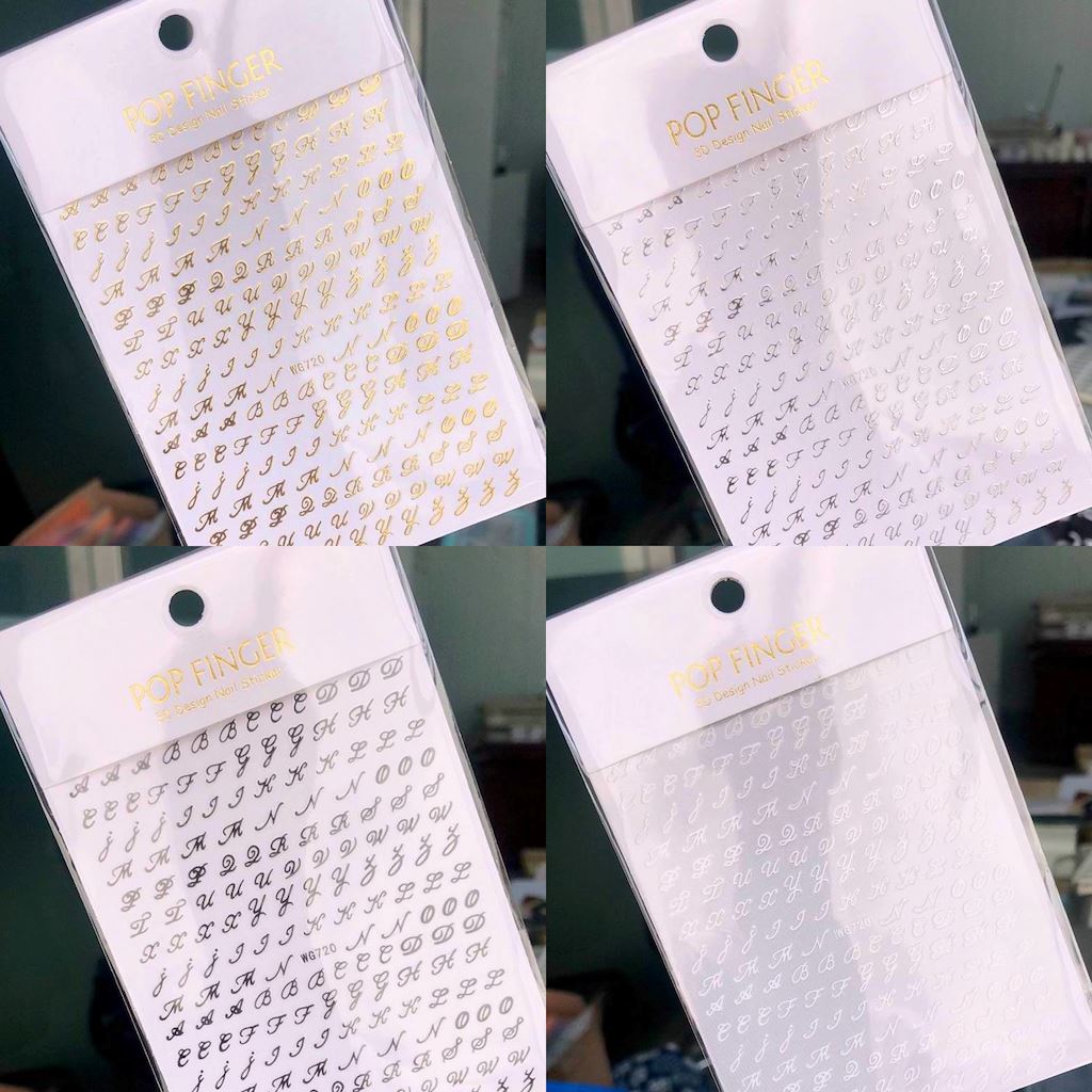 Nail Art Stickers - Bickham Script Letter Decals for DIY Nail Designs | Perfect for Manicures, Parties & Gifts