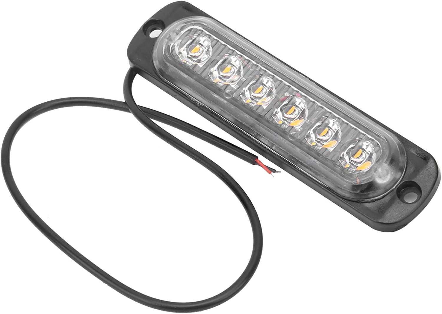 12V 6-LED Yellow Side Marker Warning Light for Trucks, Cars & Motorcycles - Durable LED Signal Lamp with Always-On Function | Perfect for Road Safety & Vehicle Visibility