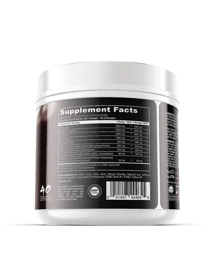 PANDAMUS Level 1 Pre Workout Supplement - Premium Energy & Focus Booster for Intense Training | Gym & Fitness Performance Enhancer | Vegan & Natural Ingredients | Ideal for Bodybuilding & CrossFit Workouts