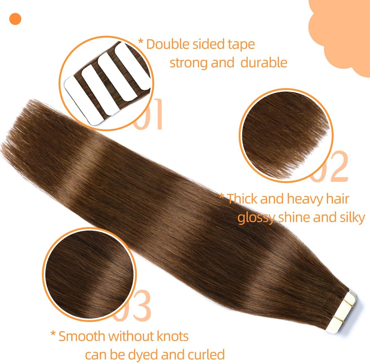 Seamless Skin Weft Tape for Human Hair Extensions - Invisible Hair Integration for Natural Look | Perfect for Daily Wear, Special Occasions & Styling