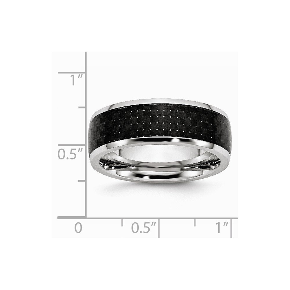 Premium Solid Cobalt Black Carbon Fiber Inlay 8mm Men's Wedding Band Ring - Durable & Stylish for Everyday Wear, Anniversary Gifts & Special Occasions