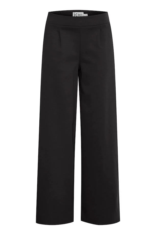 Kate Women's Wide Leg Trousers - High Waisted Flowy Pants for Work & Casual Wear - Black (Office, Travel, Everyday Outfits)