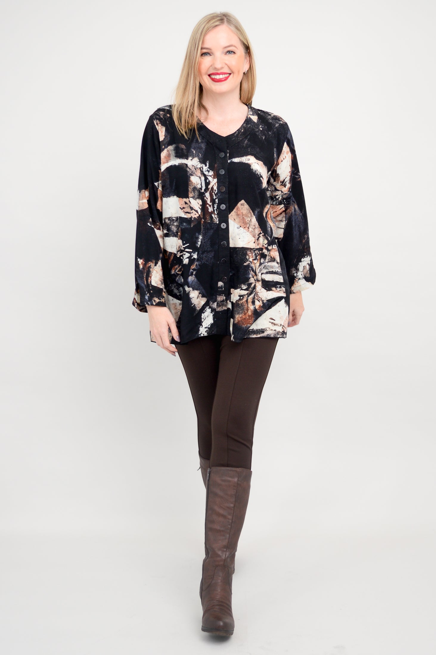 Stylish Carmel Blouse for Women - Trendy Floral Print Summer Top - Perfect for Office, Date Night & Casual Outings