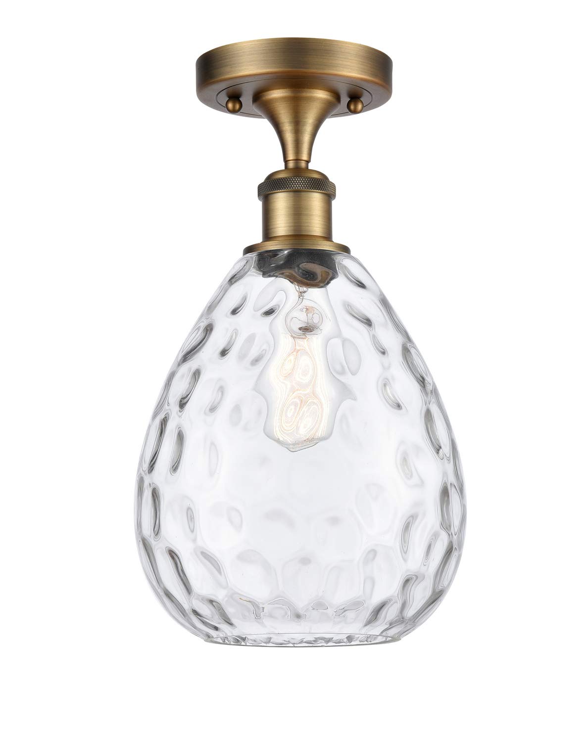 Innovations 516-1C-BB-G372-LED Large Waverly 1 Light Semi-Flush Mount Ceiling Light - Brushed Brass Finish, Ballston Collection - Perfect for Dining Room, Bedroom or Entryway Lighting