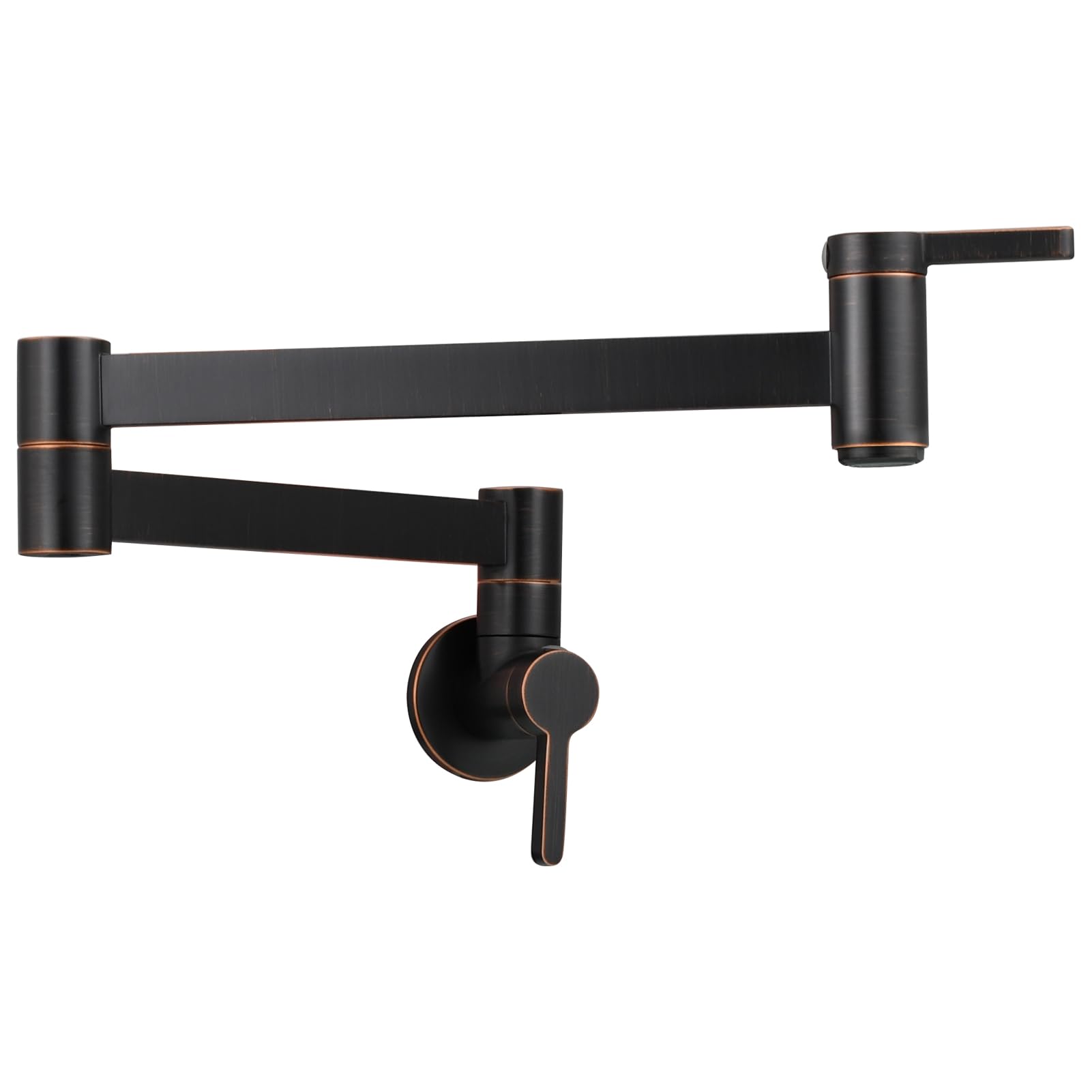 Oil Rubbed Bronze Wall Mount Pot Filler Faucet - Double Joint Swing Arm Brass Kitchen Sink Faucet for Easy Cooking & Filling Pots (Model CT172R) | Perfect for Home Chefs & Busy Kitchens