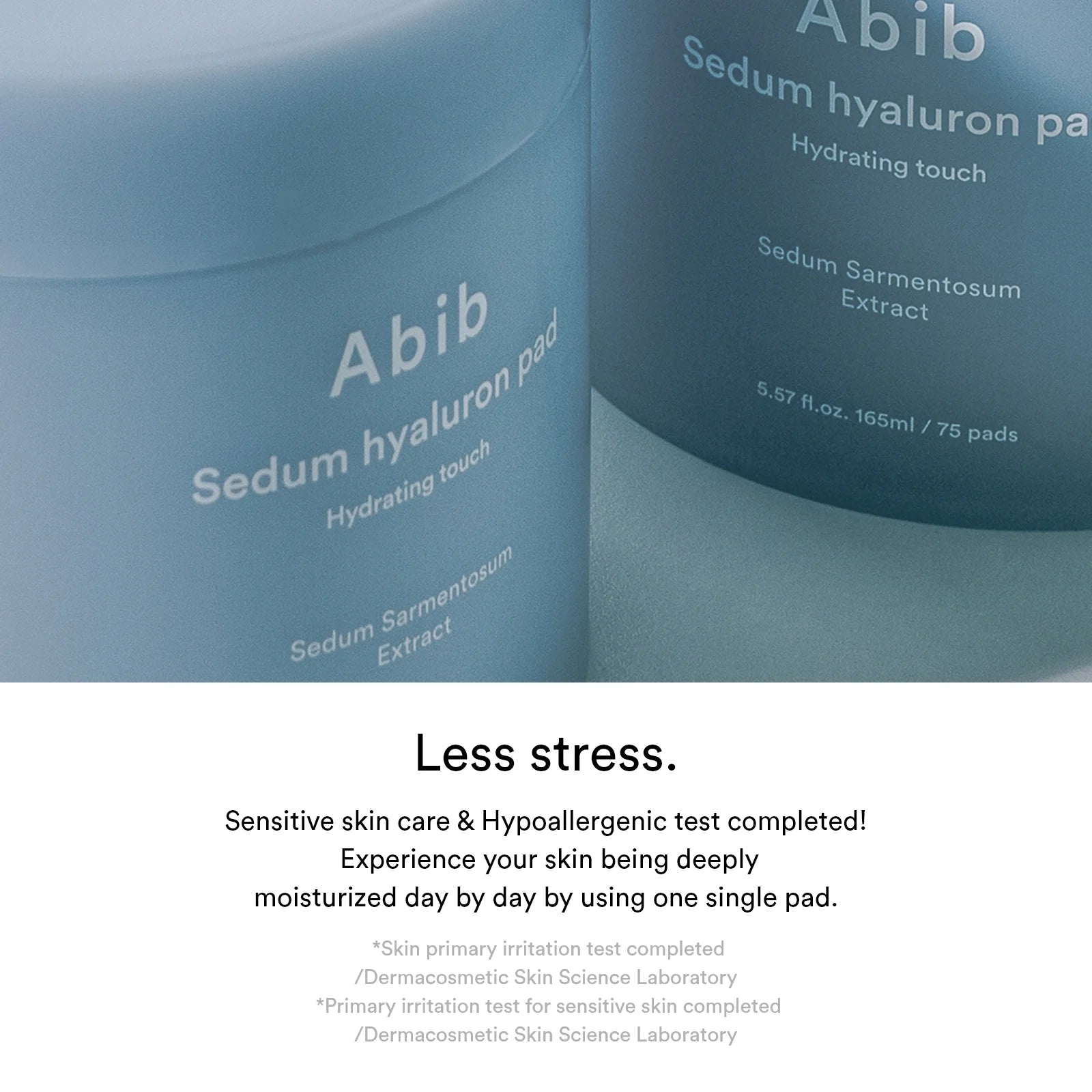 Abib Sedum Hyaluron Hydrating Face Pads - 75 Pads (165ml) | Soothing & Moisturizing Korean Skincare for Dry Skin | Perfect for Travel & Daily Hydration Routine