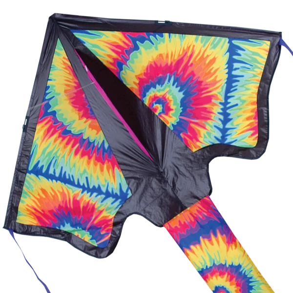 Colorful Tie Dye Jumbo Easy Flyer - Large Outdoor Kite for Kids & Adults - Perfect for Beach, Park & Family Fun Days