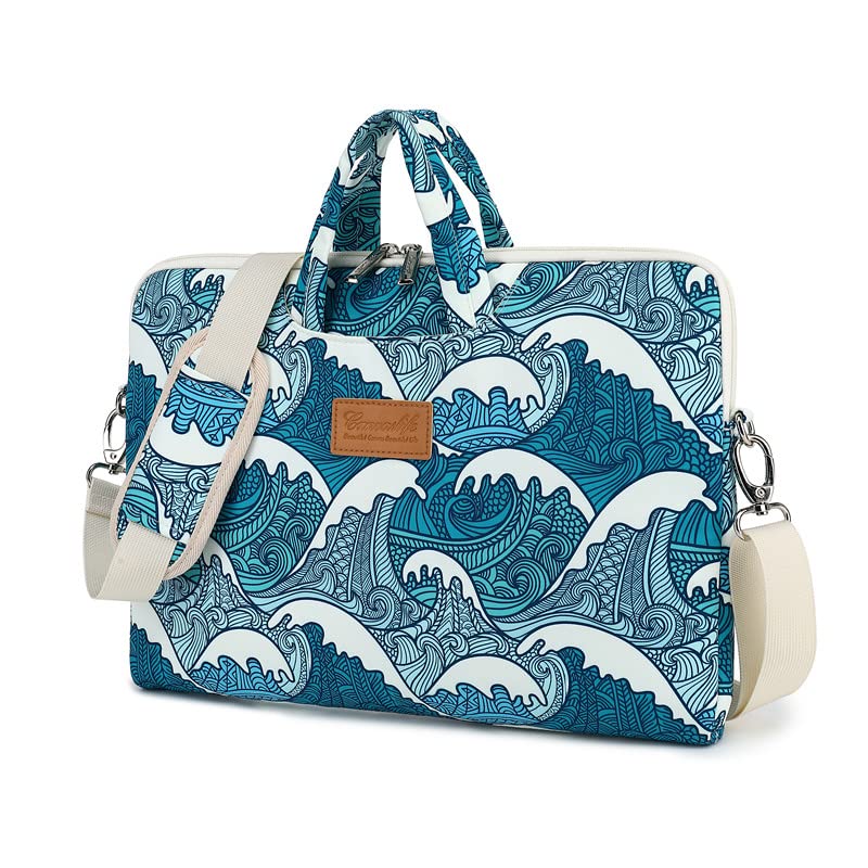 Waterproof 15 Inch Laptop Messenger Bag - Jellyfish Pattern Canvas Shoulder Bag Fits 14-15.6 Inch Laptops & MacBook Pro 15 - Perfect for Work, School & Travel