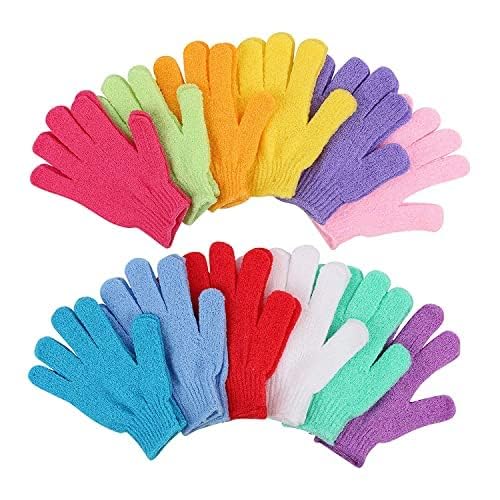 Rubyface Double Sided Exfoliating Gloves - 2 Pairs Body Scrubber Gloves for Shower & Spa, Dead Skin Cell Remover for Men, Women & Kids - Perfect for Home Spa, Dry Brushing & Smooth Skin Care