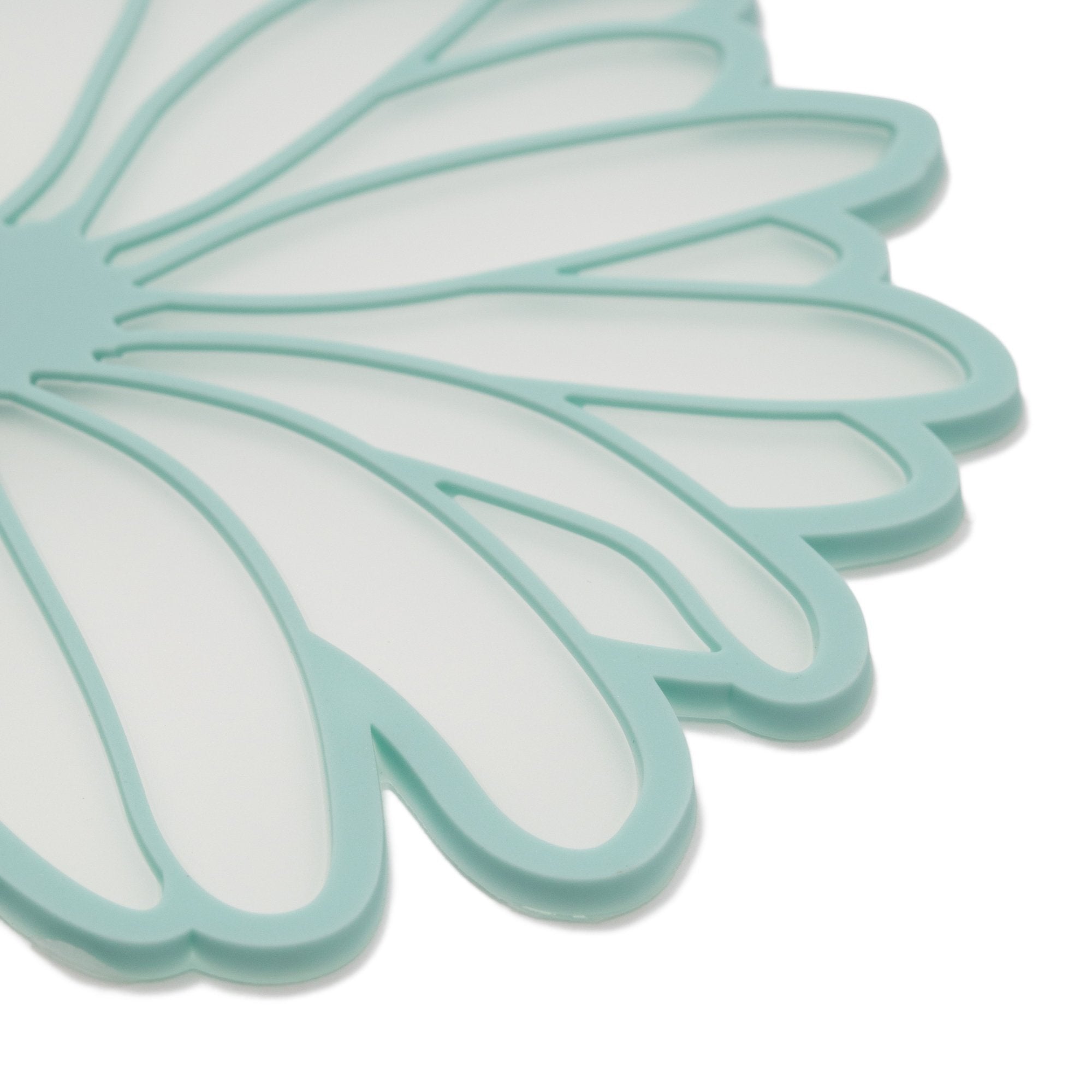 Gerbera Daisy Coasters Set of 4 - Light Green Floral Drink Coasters for Coffee Table, Bar, and Home Decor - Absorbent & Durable Coaster Pads for Hot & Cold Beverages