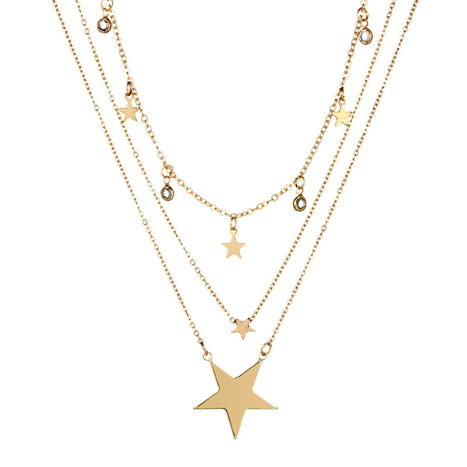 KGJQ Adjustable Bohemian Beaded Moon Pendant Necklace - Dainty Multilayer Clavicle Choker Chain Jewelry for Women & Girls | Perfect for Casual Wear, Layered Styling & Boho Fashion