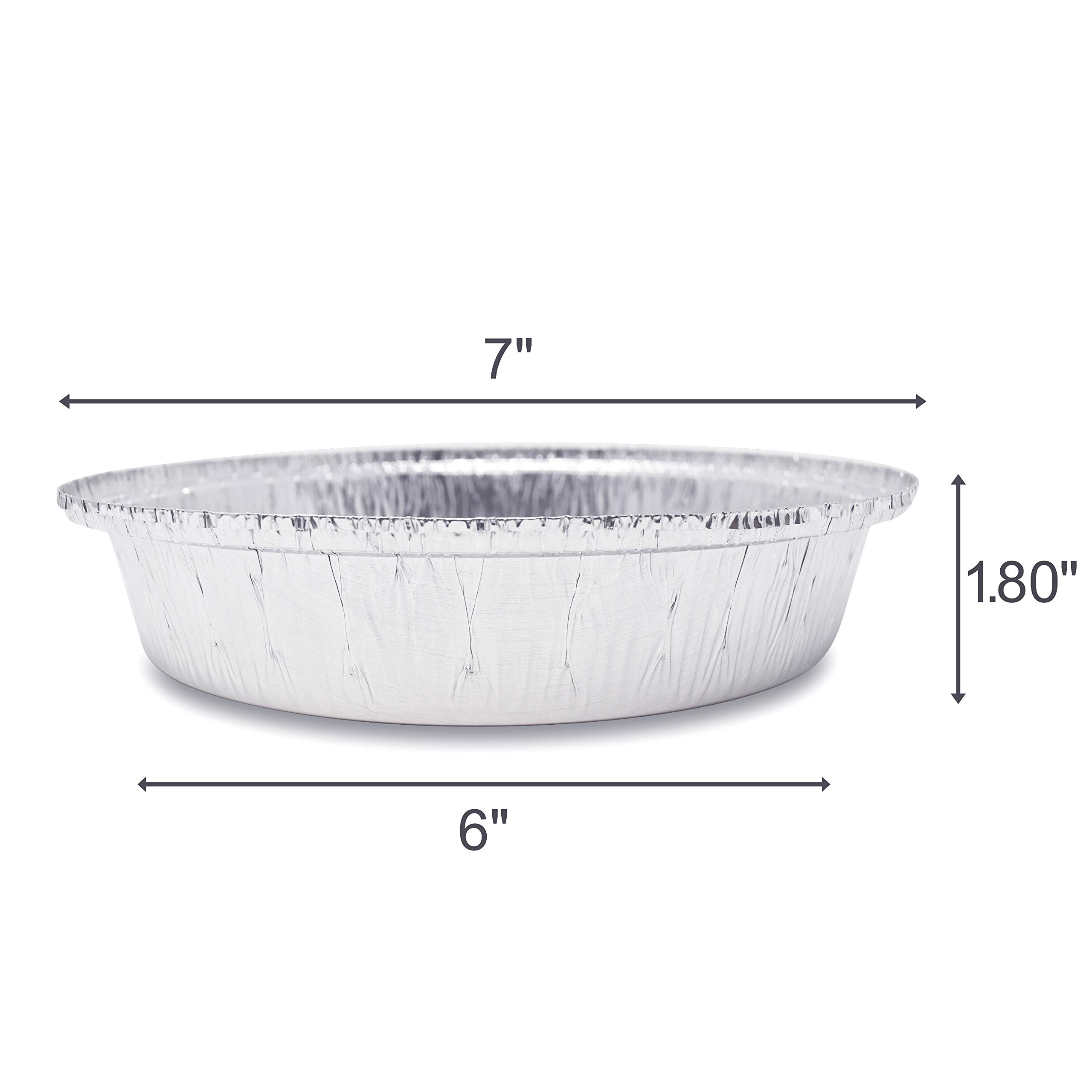 (60 Pack) Heavy Duty 7-Inch Round Aluminum Foil Pans with Board Lids - Disposable Baking Pans for Roasting, Cooking, Grilling & Meal Prep - Perfect for Parties, BBQs & Holiday Cooking