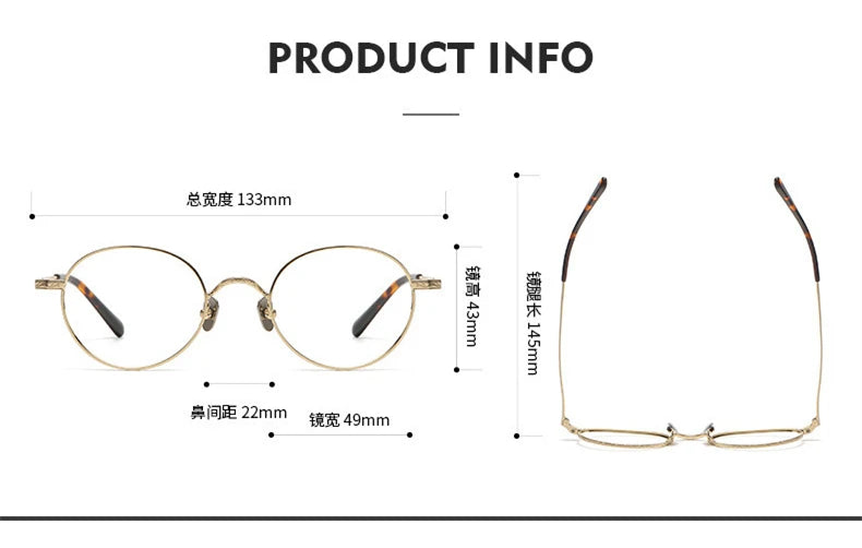 Stylish Black Titanium Oval Round Eyeglasses for Women - Lightweight & Durable Full Rim Frames - Perfect for Work, Reading & Everyday Wear