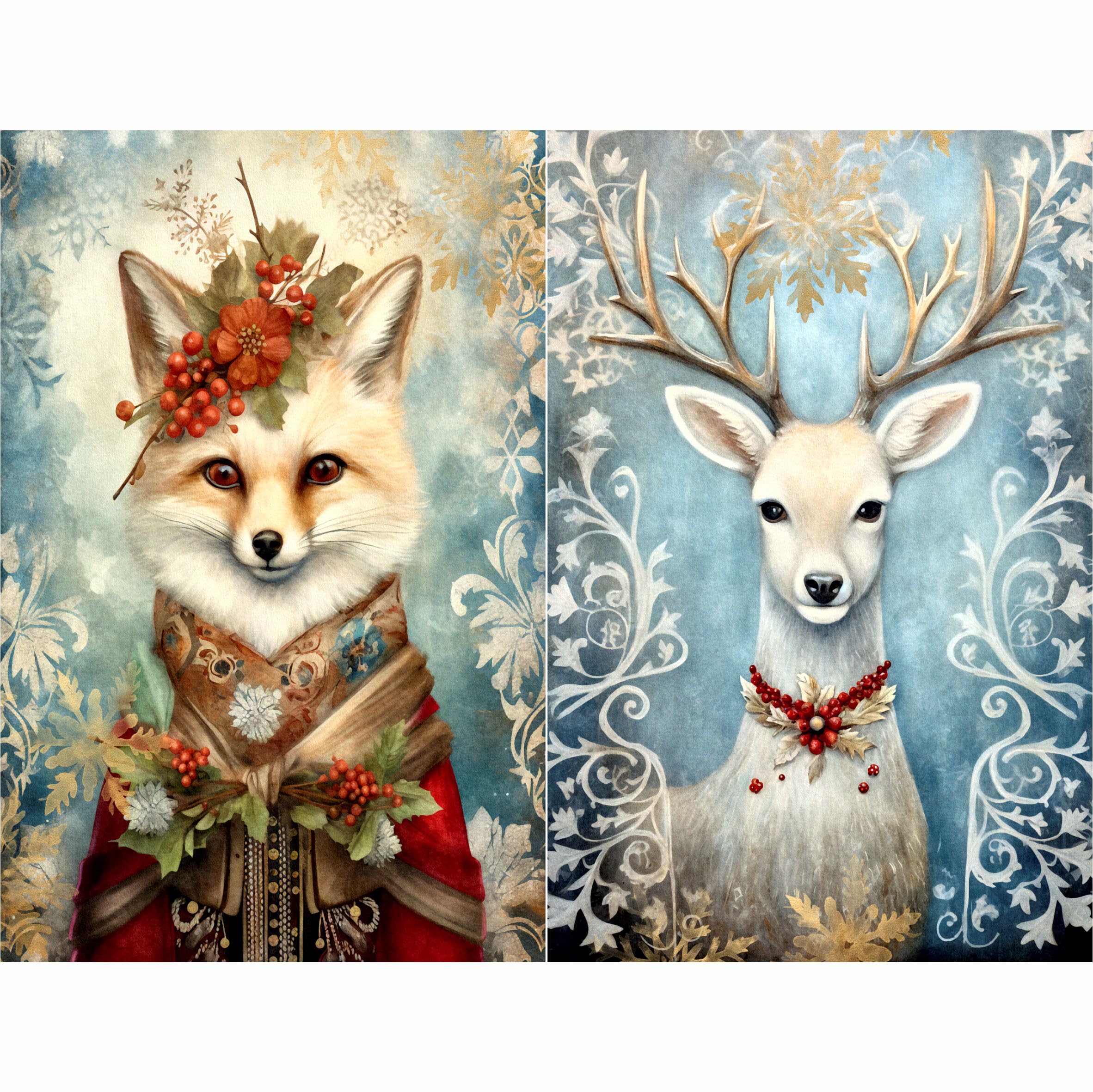 Handmade Christmas Cards - 8 x 10.5 Inch Rice Paper (6 Pack) for Decoupage, Scrapbooking & DIY Crafts | Premium Mulberry Paper | Perfect for Holiday Greetings, Gift Wrapping & Home Decor