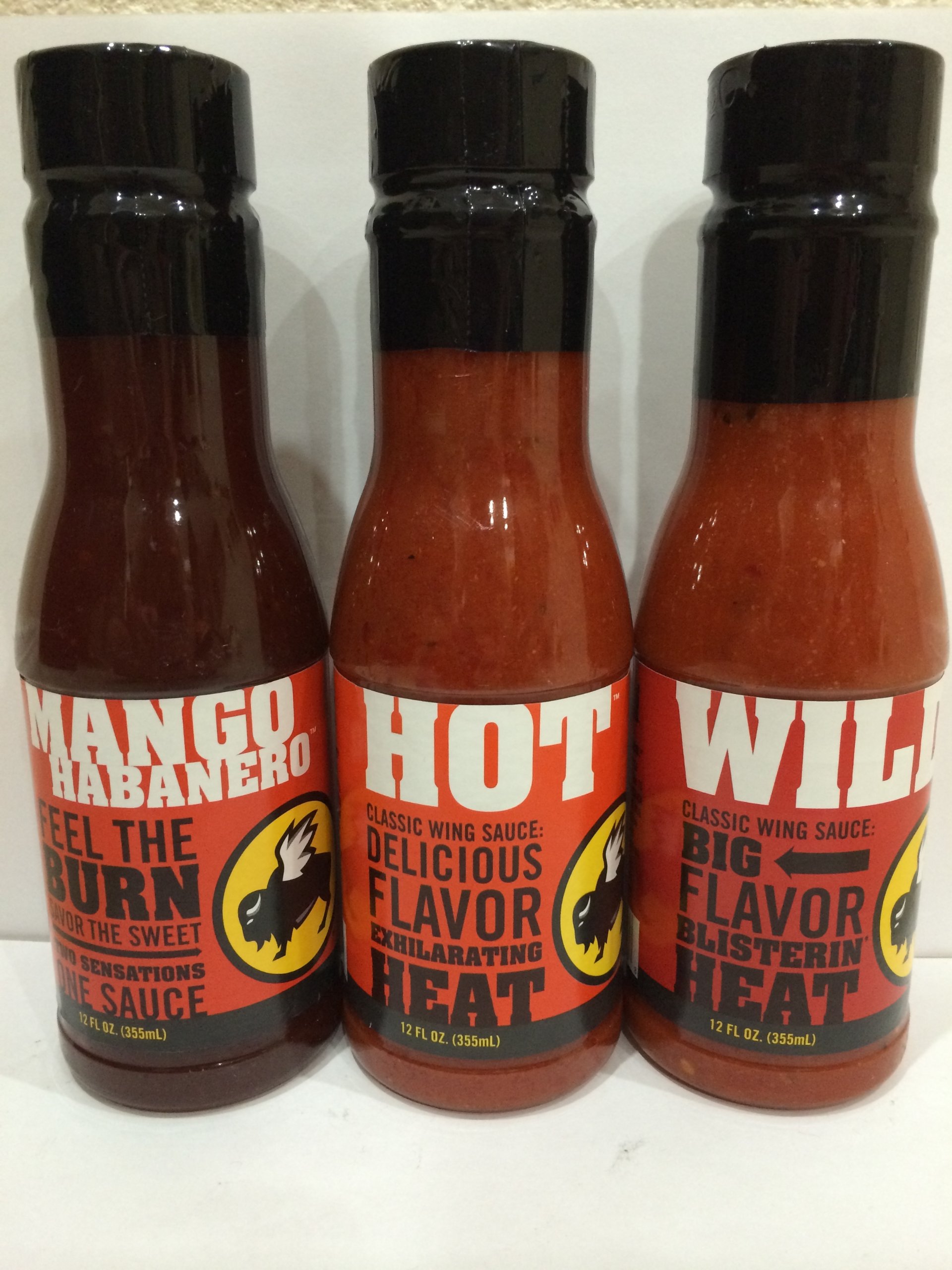 Buffalo Wild Wings Sauce Bundle - Mango Habanero, Wild, Hot BBQ Sauce (12 Oz Each) | Perfect for Wings, Burgers, Pizza & Dipping Sauces