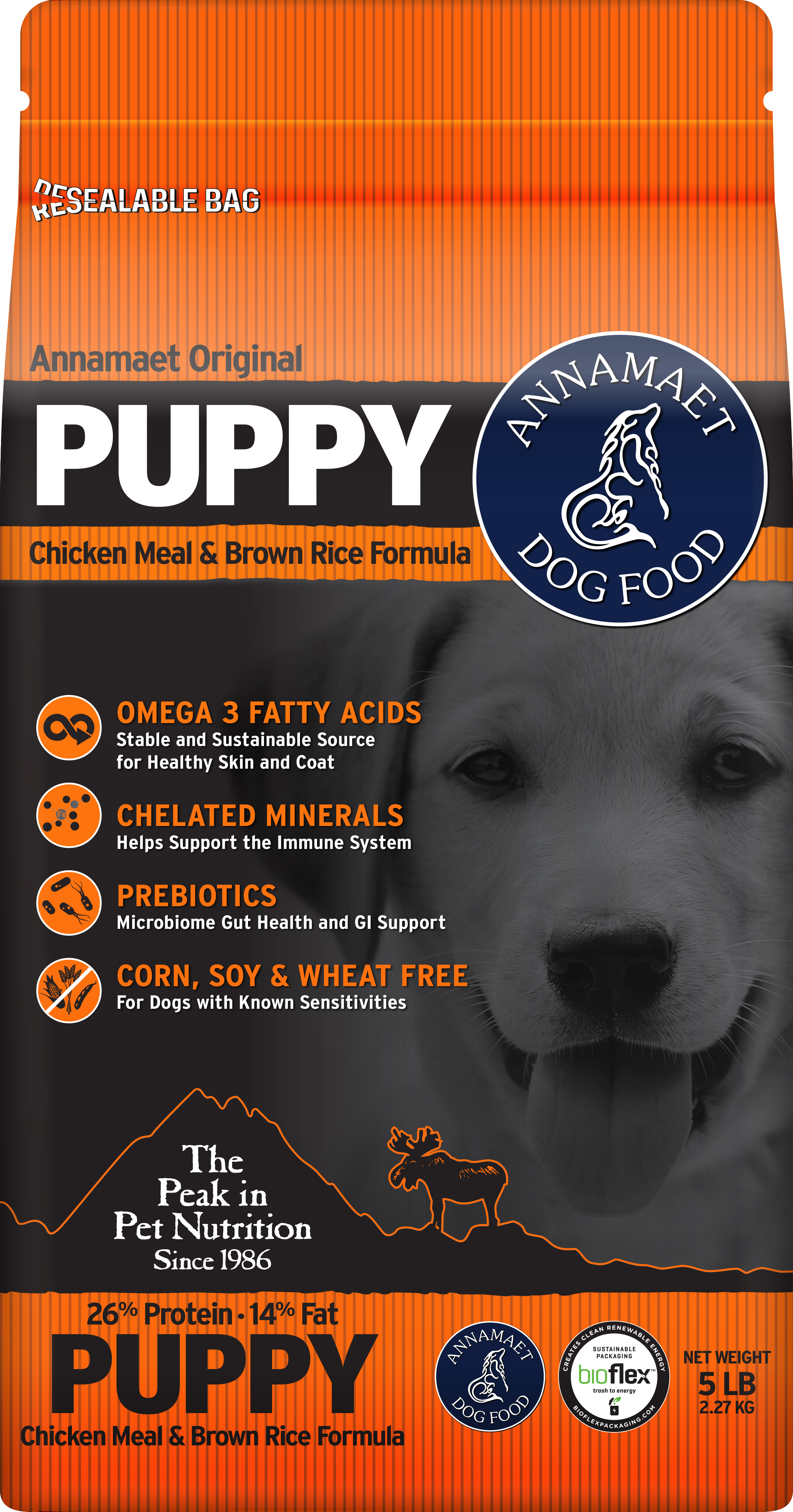 Annamaet Original Grains Dry Dog Food for Puppies - High Protein Puppy Kibble for Healthy Growth & Development | Ideal for Small & Medium Breed Puppies