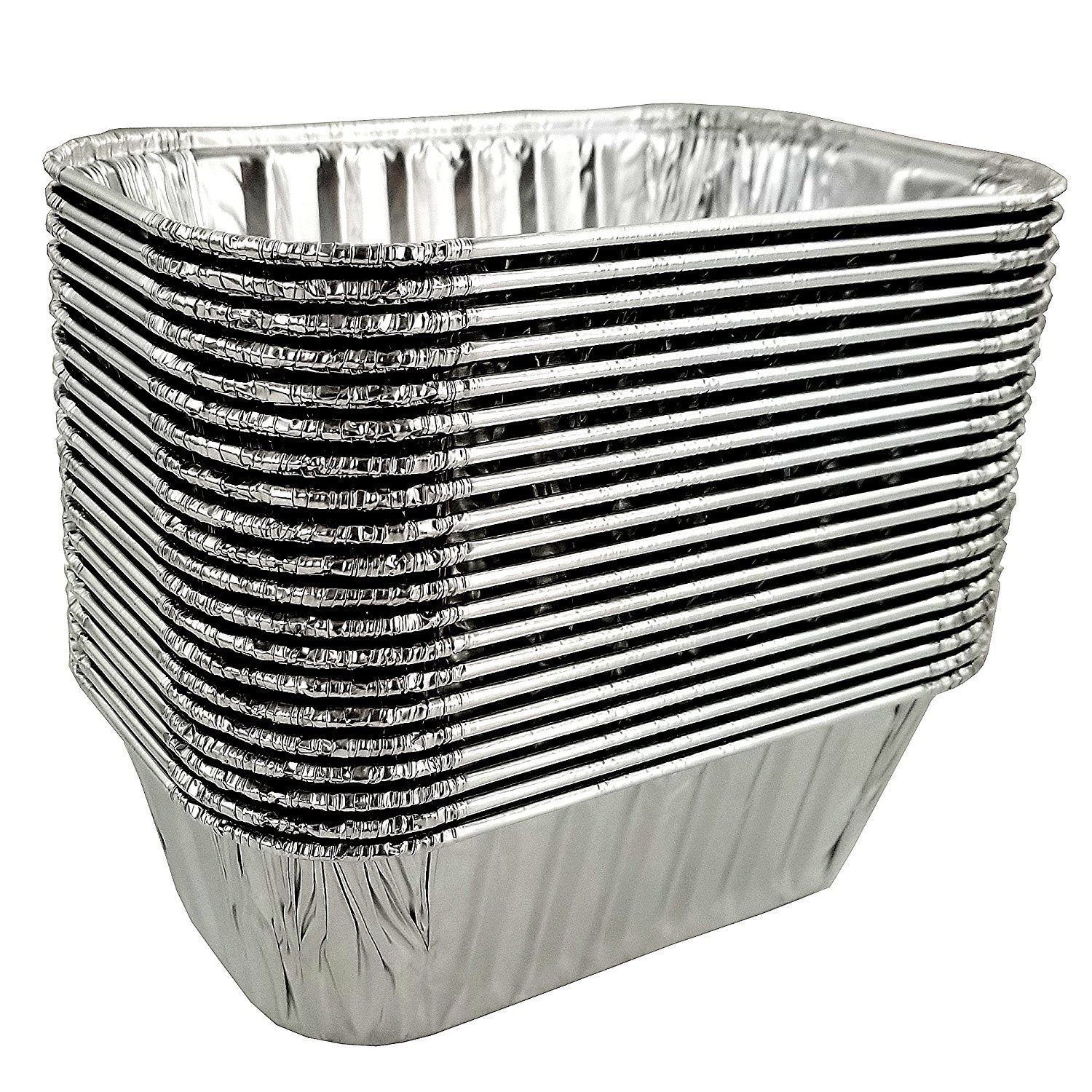 PACTOGO 1 lb Disposable Aluminum Foil Mini Loaf Pans with Clear Dome Lids - 200 Sets Pack for Baking, Meal Prep & Party Food Storage - Perfect for Cupcakes, Brownies & Holiday Treats