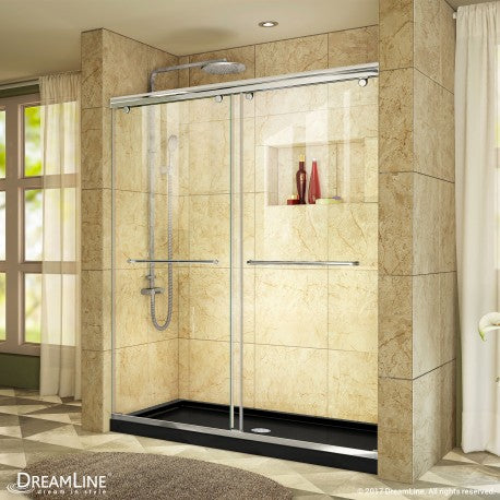 DreamLine Charisma 36x60x78.75 Inch Frameless Bypass Shower Door with Base Kit - Modern Bathroom Upgrade for Small & Large Spaces, Easy Installation for Home & Apartment Renovation