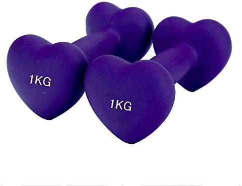 LSYOA 1kg x 2 Purple Dumbbell Set - Portable Adjustable Fitness Weights for Men & Women - Home Gym Equipment for Strength Training, Cardio Workouts & Body Building | Perfect for Home Exercise, Office Fitness & Travel Workouts