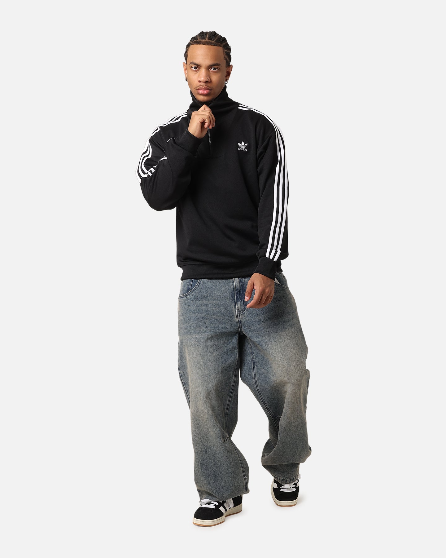 Adidas Funnel Neck Track Jacket for Men - Lightweight Running Windbreaker with Zipper Pockets - Perfect for Jogging, Gym Workouts & Outdoor Sports (Black)