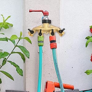Hourleey Heavy Duty 4-Way Garden Hose Splitter - 3/4