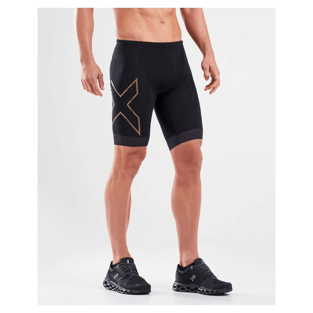 2XU Men's High-Performance Compression Tri Shorts for Triathlon, Cycling & Running - Moisture-Wicking & Muscle Support for Endurance Training & Racing