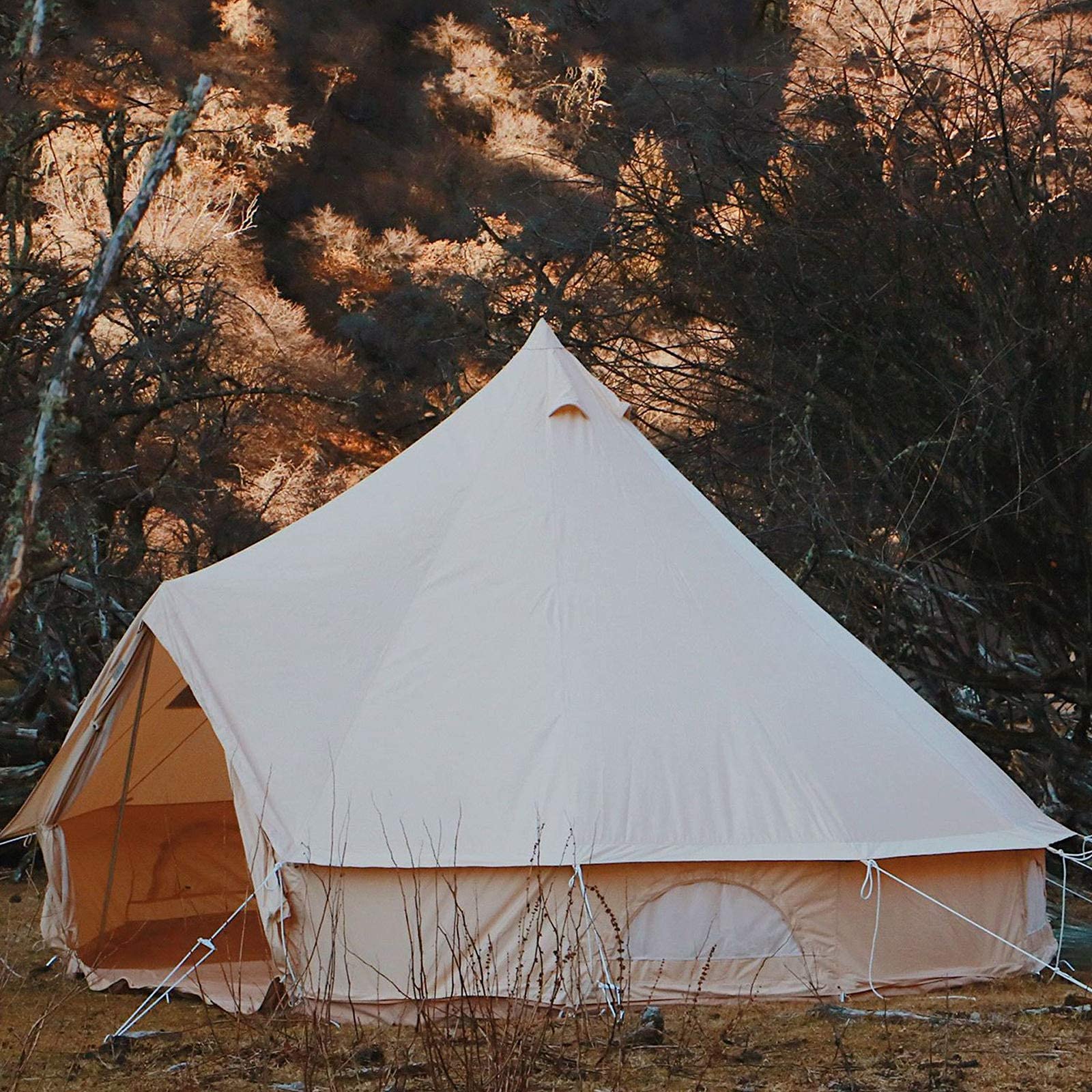 1-12 Person 3/4M Bell Tent for Outdoor Camping, Hiking, Mountaineering & Travel - Family Camping Tent with Waterproof & UV Protection - Perfect for Backpacking, Beach Trips, and Festival Camping