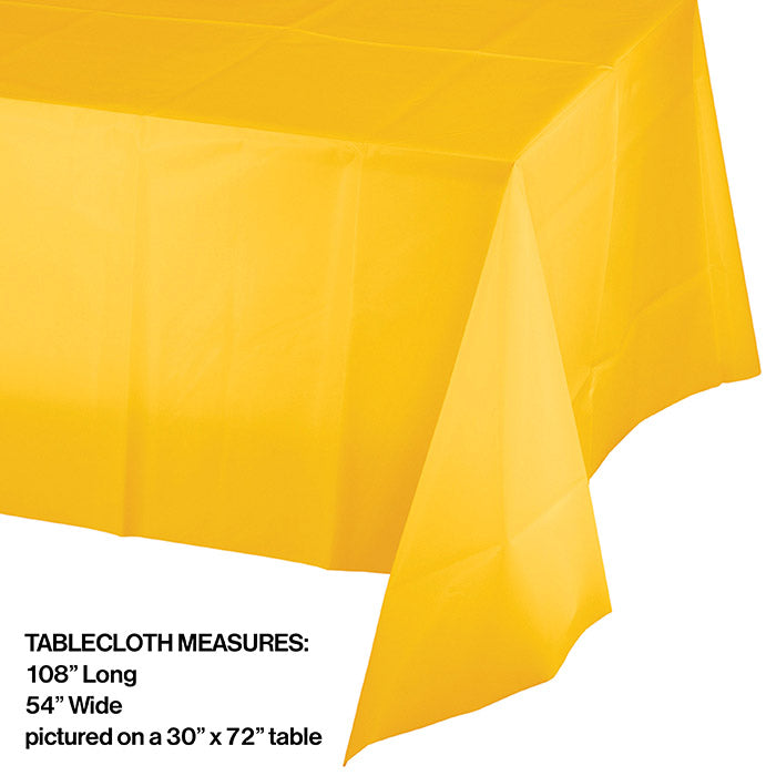 12-Pack Bulk Disposable Yellow School Bus Plastic Table Covers 54