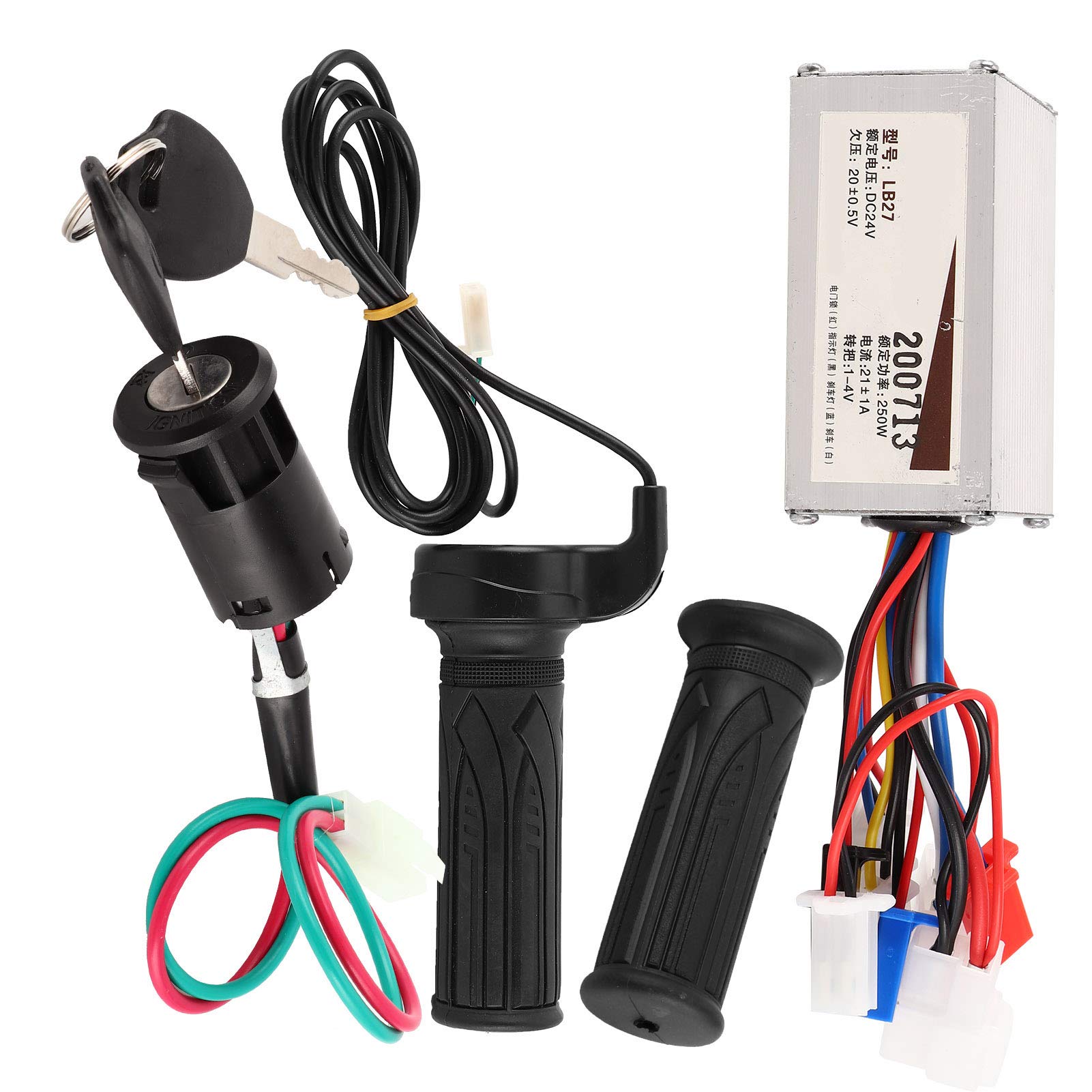 24V 250W Electric Scooter Controller Kit with Throttle Twist Grip - Compatible with Electric Bikes & Scooters - Perfect for Commuting, Campus Travel & Urban Transportation
