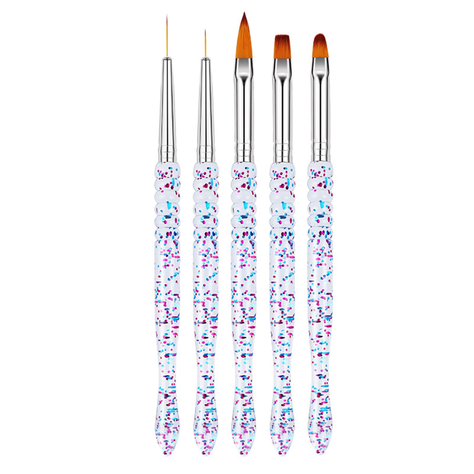 10Pcs Professional Nail Art Brushes Set with 5 Dotting Tools - Salon Quality Nail Painting Kit for Acrylic, Gel & Nail Art Designs - Perfect for Home Manicures & Professional Nail Salons