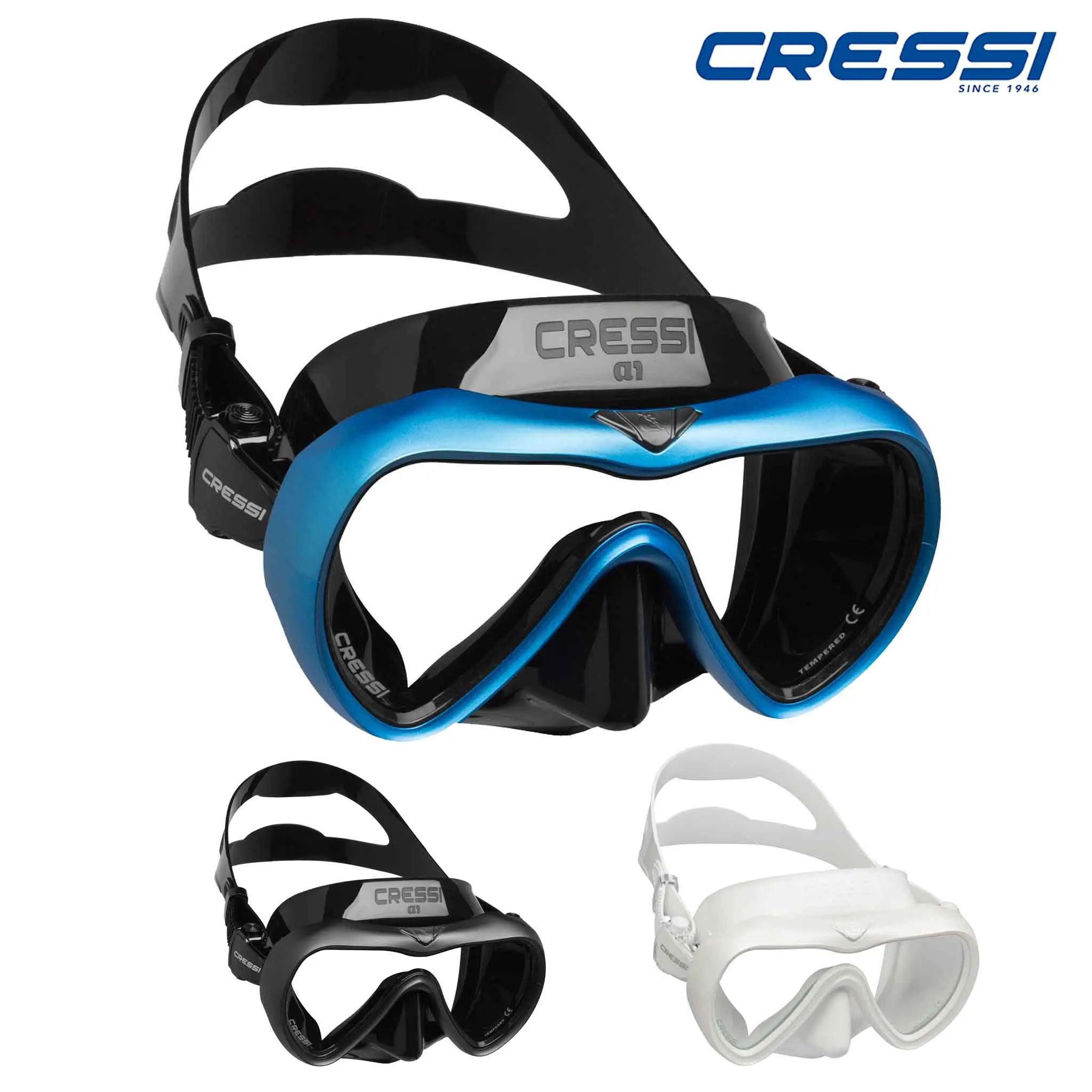 Cressi A1 Anti-Fog Scuba Diving Mask - Clear Lens, Comfort Fit for Snorkeling & Freediving - Perfect for Underwater Exploration & Marine Life Viewing